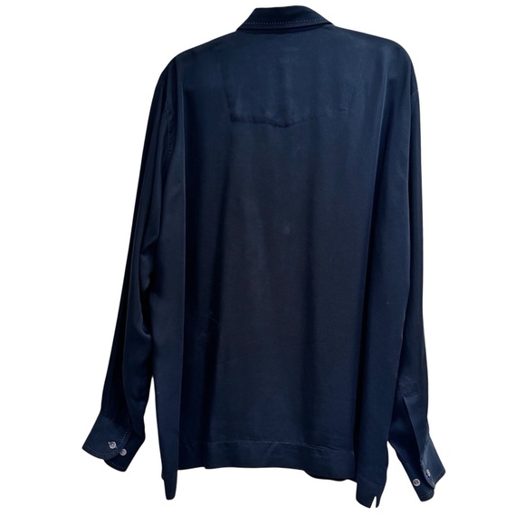 HAUPT BLACK W CONTRASTING STITCHING LONG SLEEVE BUTTON UP SHIRT - Picture 5 of 9